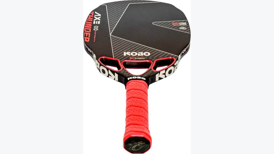 Official angled product view of the KOBO Thunder AXE Silver paddle