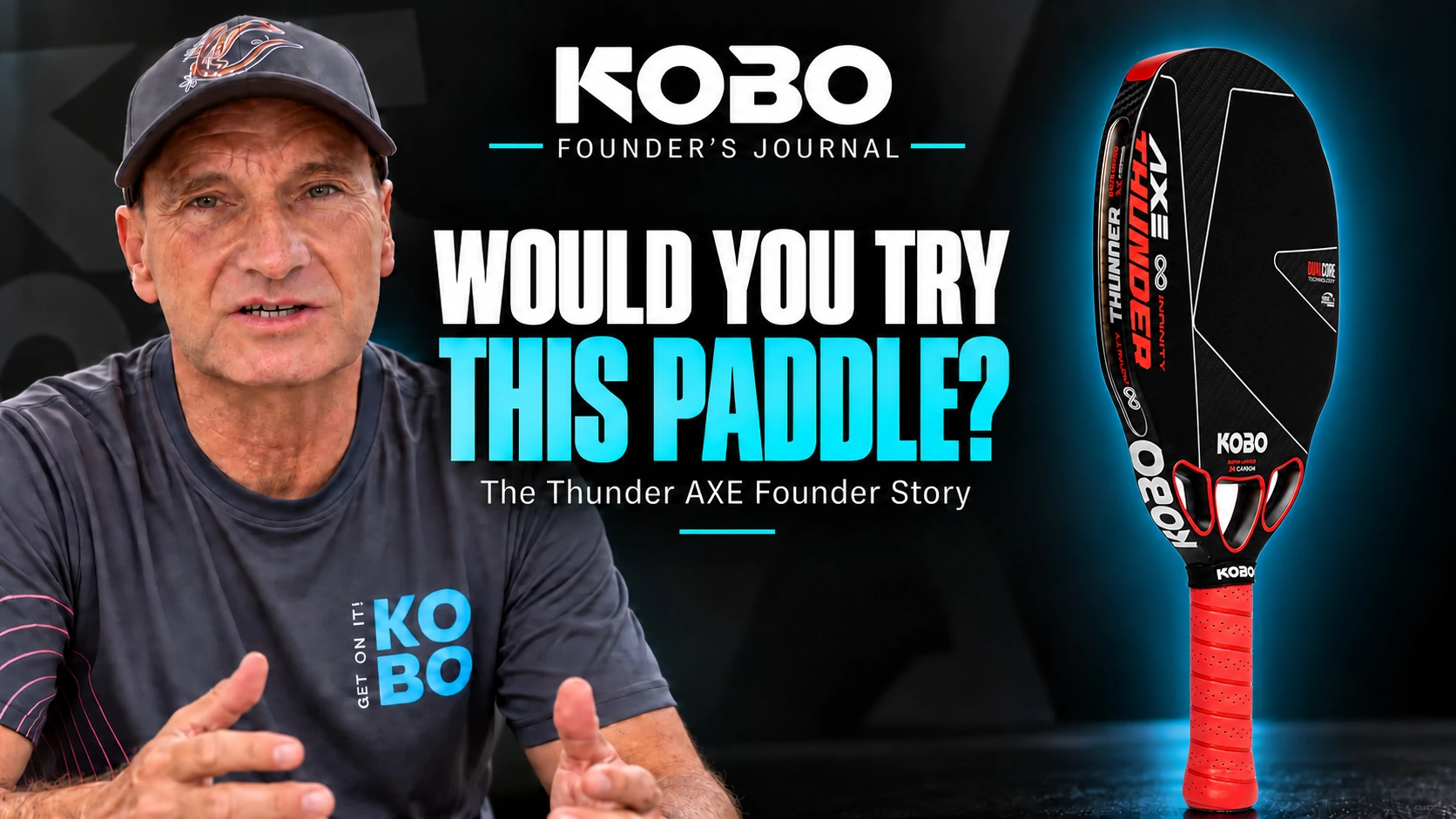 Mark Shields beside the Thunder AXE paddle and the question Would You Try This Paddle?