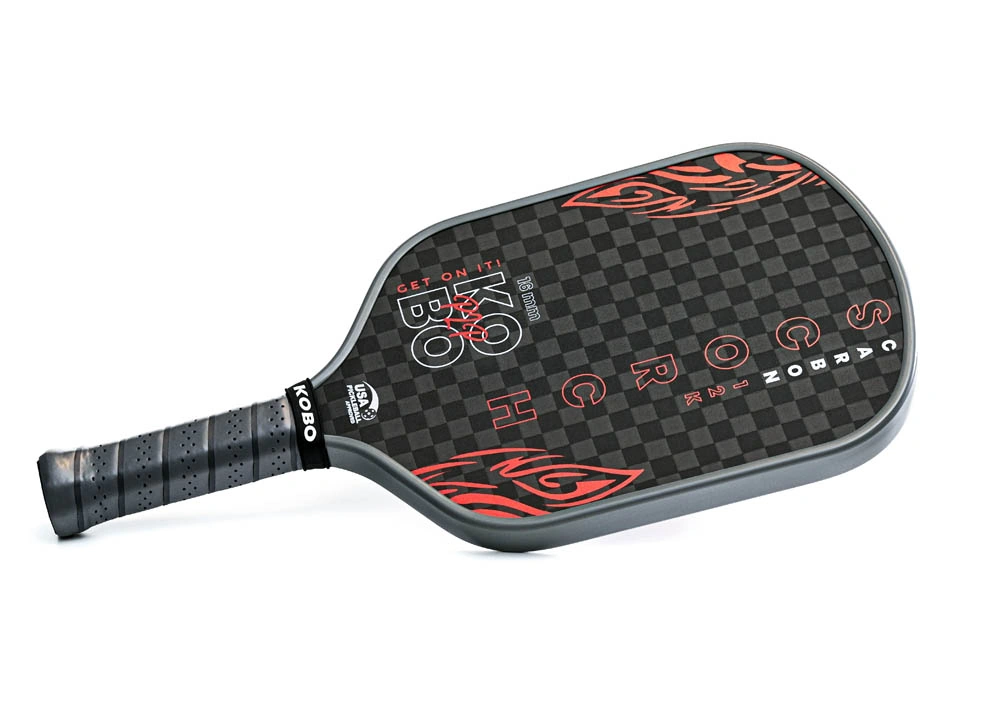 KOBO Scorch 12K pickleball paddle in black, gray and red