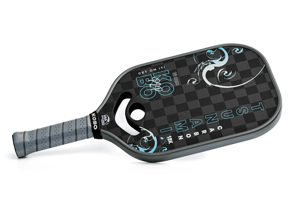 KOBO Tsunami 18K pickleball paddle in black, gray and blue