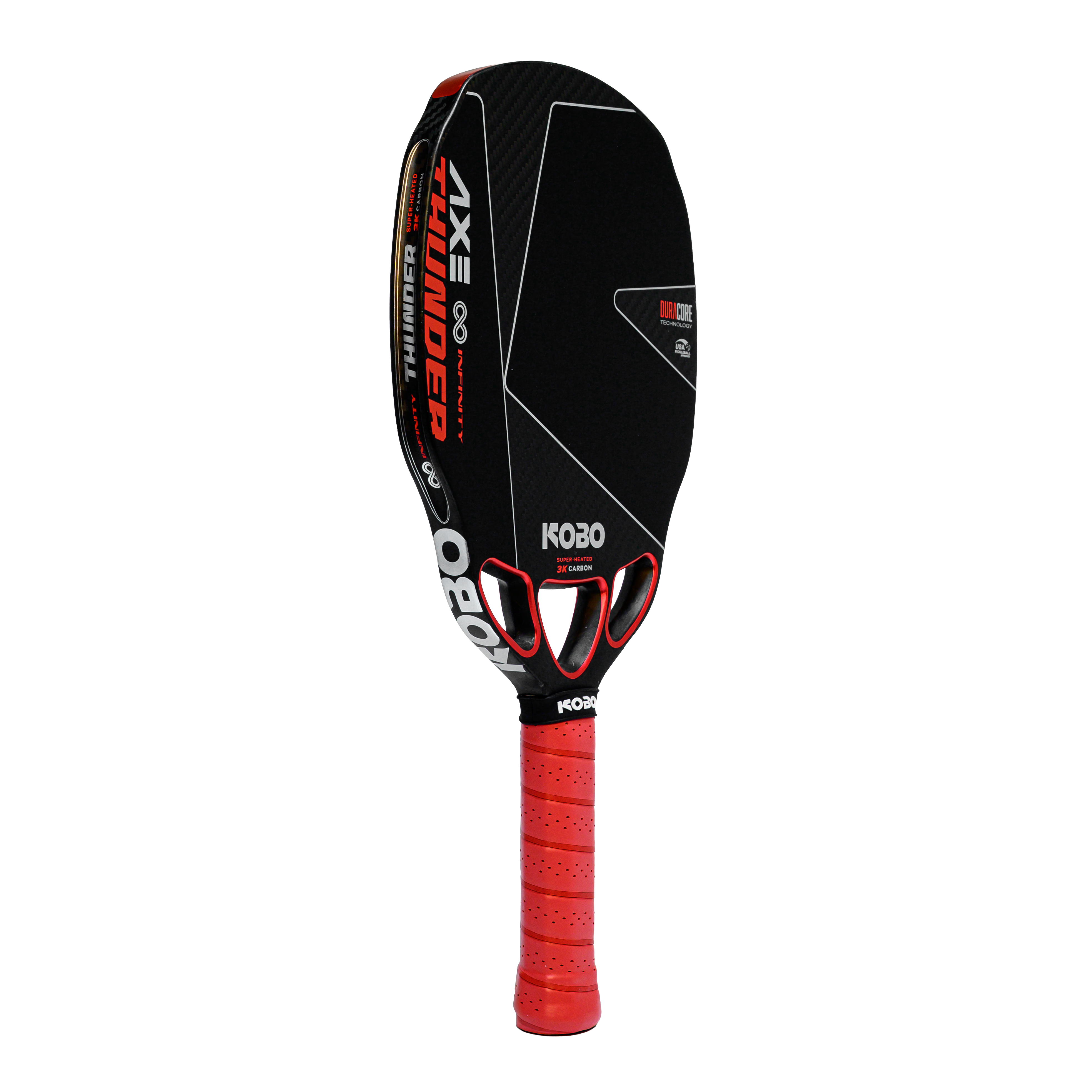 Full side view showing the thickness and complete handle of the KOBO Thunder AXE Infinity